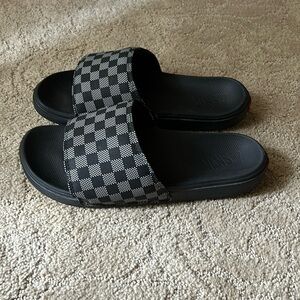 Vans Checkerboard Slides in Men's Size 11 Gray/Black